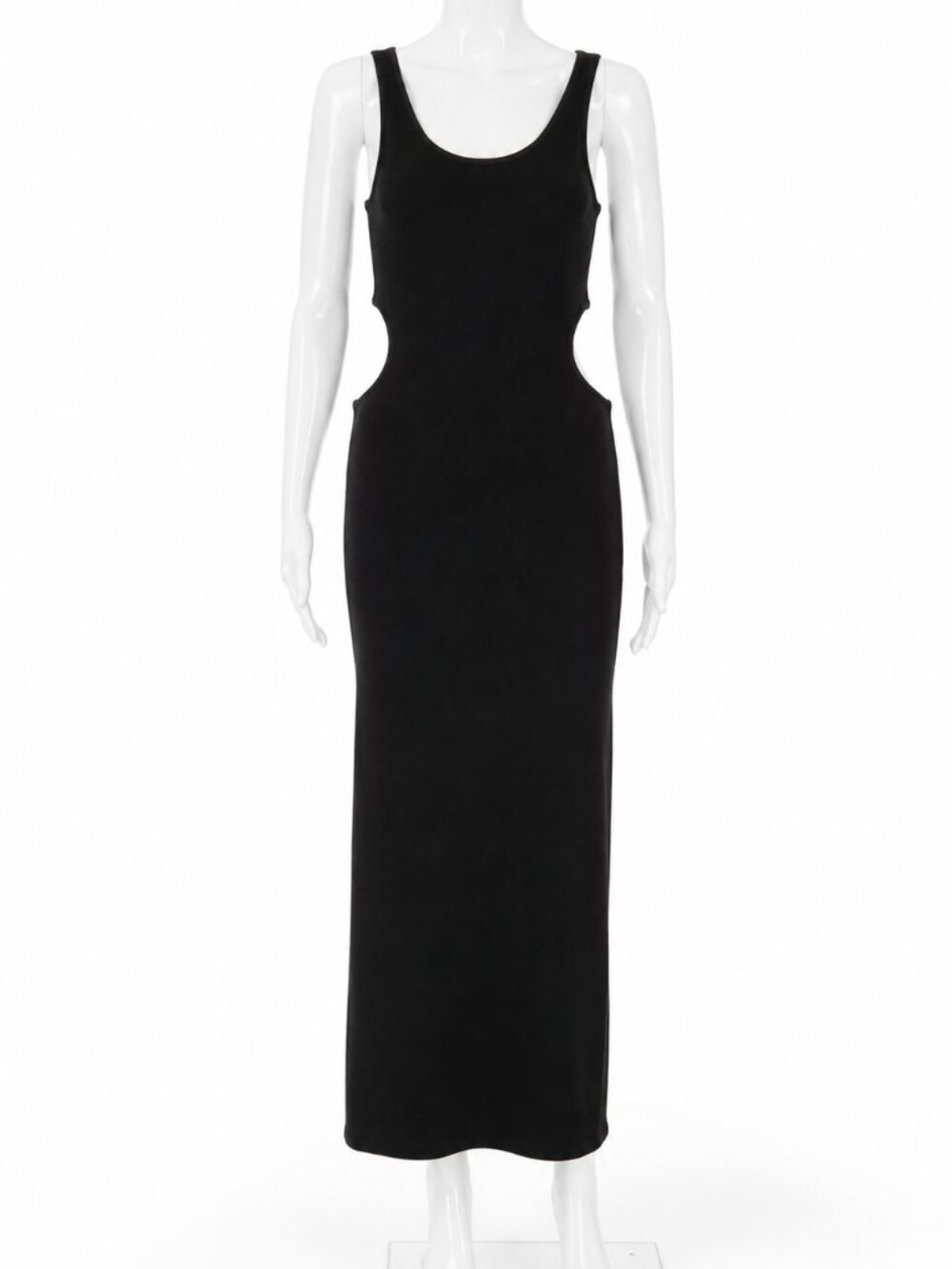 The Row Black Knit Side Cutout Maxi Dress Made in Italy Size Small